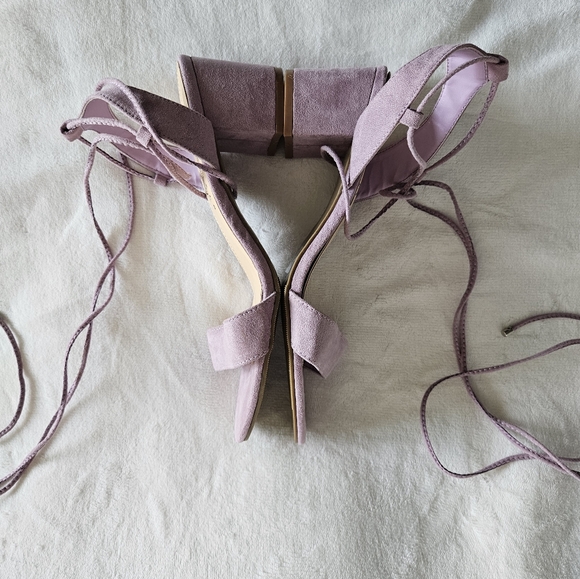 Women's Kitten Heel Lace Up Open Toe Sandals Sz 10 - Picture 3 of 7